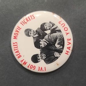 1964-1965 BEATLES Movie Pin Back Button